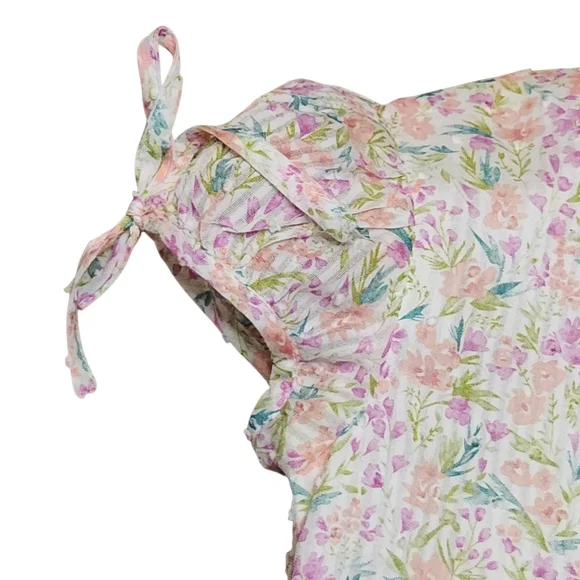 Bonnie Jean Girls' Kids Pastel Floral Dress White Accents Lining Size 12 Months - Picture 6 of 9